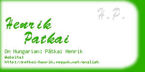 henrik patkai business card