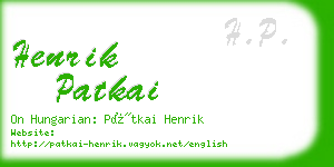 henrik patkai business card